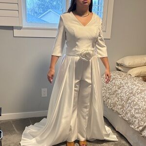 White Jumpsuit with Train